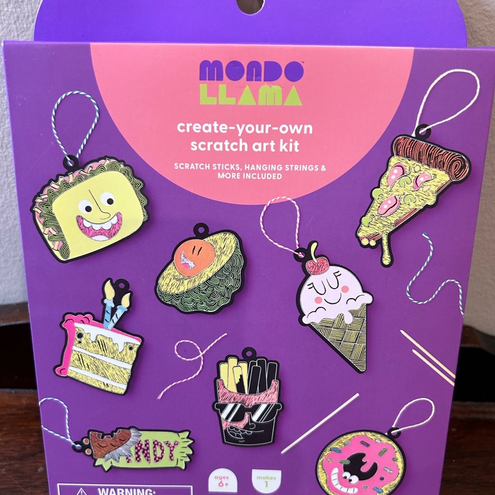 Mondo Llama Create-Your-Own Scratch Art Kit with Scratch Sticks & Strings